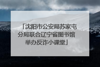 沈阳市公安局苏家屯分局联合辽宁省图书馆举办反诈小课堂