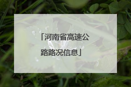 河南省高速公路路况信息
