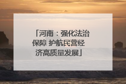 河南：强化法治保障 护航民营经济高质量发展