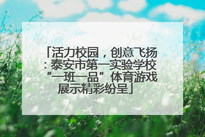 活力校园，创意飞扬：泰安市第一实验学校“一班一品”体育游戏展示精彩纷呈