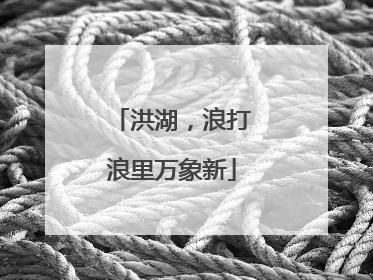 洪湖，浪打浪里万象新