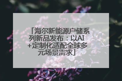 海尔新能源户储系列新品发布：以AI+定制化适配全球多元场景需求