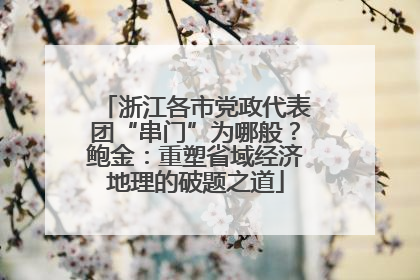 浙江各市党政代表团“串门”为哪般？鲍金：重塑省域经济地理的破题之道