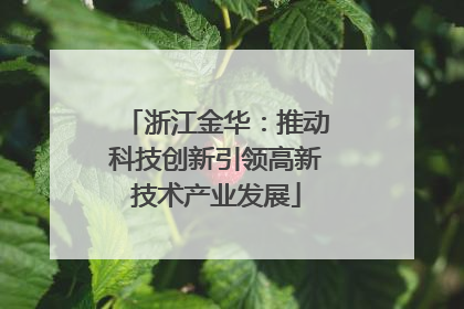 浙江金华：推动科技创新引领高新技术产业发展