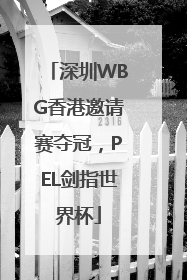 深圳WBG香港邀请赛夺冠，PEL剑指世界杯