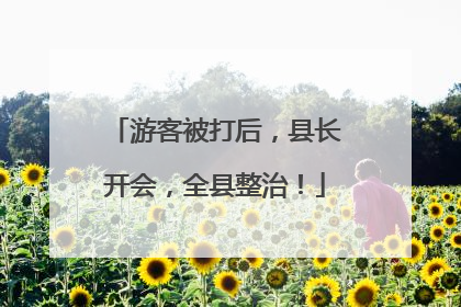 游客被打后，县长开会，全县整治！