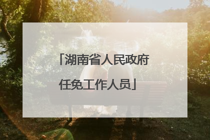 湖南省人民政府任免工作人员