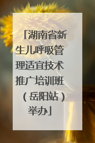 湖南省新生儿呼吸管理适宜技术推广培训班（岳阳站）举办