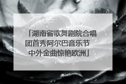 湖南省歌舞剧院合唱团首秀阿尔巴音乐节 中外金曲惊艳欧洲