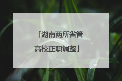 湖南两所省管高校正职调整