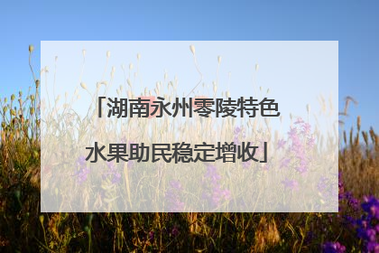 湖南永州零陵特色水果助民稳定增收