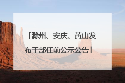 滁州、安庆、黄山发布干部任前公示公告
