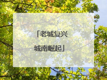 老城复兴 城南崛起