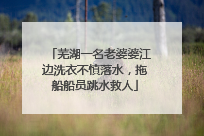 芜湖一名老婆婆江边洗衣不慎落水，拖船船员跳水救人
