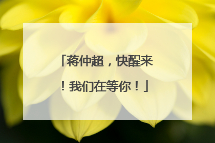 蒋仲超，快醒来！我们在等你！