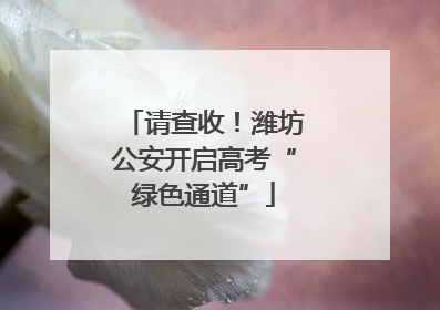请查收！潍坊公安开启高考“绿色通道”