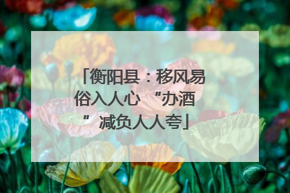 衡阳县：移风易俗入人心 “办酒”减负人人夸