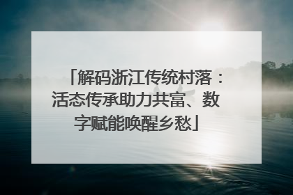 解码浙江传统村落：活态传承助力共富、数字赋能唤醒乡愁