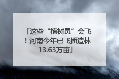 这些“植树员”会飞！河南今年已飞播造林13.63万亩