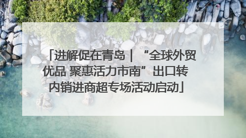 进解促在青岛｜“全球外贸优品 聚惠活力市南”出口转内销进商超专场活动启动