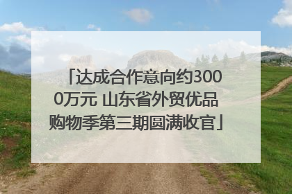 达成合作意向约3000万元 山东省外贸优品购物季第三期圆满收官