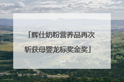 辉仕奶粉营养品再次斩获母婴龙标奖金奖