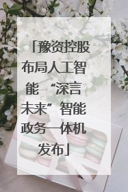 豫资控股布局人工智能 “深言未来”智能政务一体机发布
