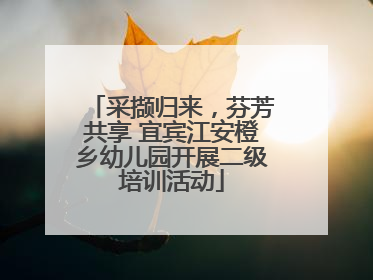 采撷归来，芬芳共享 宜宾江安橙乡幼儿园开展二级培训活动