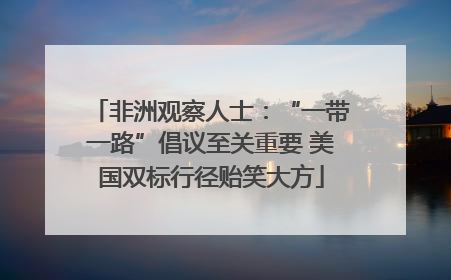 非洲观察人士：“一带一路”倡议至关重要 美国双标行径贻笑大方