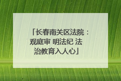 长春南关区法院：观庭审 明法纪 法治教育入人心