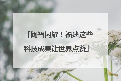 闽智闪耀！福建这些科技成果让世界点赞