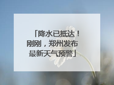 降水已抵达！刚刚，郑州发布最新天气预警
