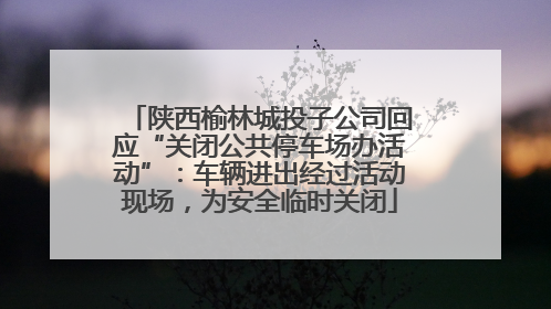 陕西榆林城投子公司回应“关闭公共停车场办活动”：车辆进出经过活动现场，为安全临时关闭