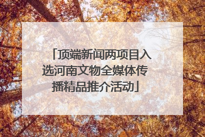 顶端新闻两项目入选河南文物全媒体传播精品推介活动