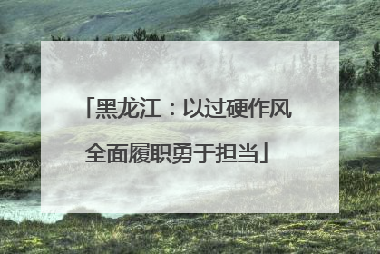 黑龙江：以过硬作风全面履职勇于担当