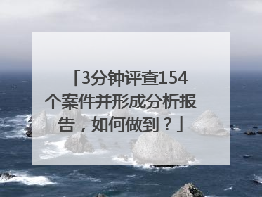 3分钟评查154个案件并形成分析报告，如何做到？
