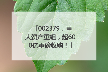 002379，重大资产重组，超600亿重磅收购！