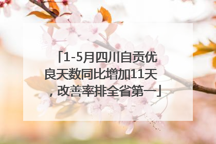 1-5月四川自贡优良天数同比增加11天，改善率排全省第一
