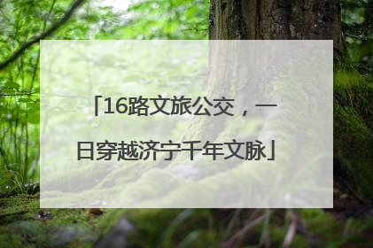 16路文旅公交，一日穿越济宁千年文脉