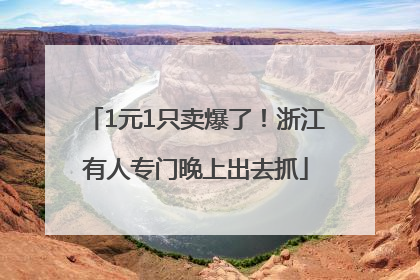 1元1只卖爆了！浙江有人专门晚上出去抓