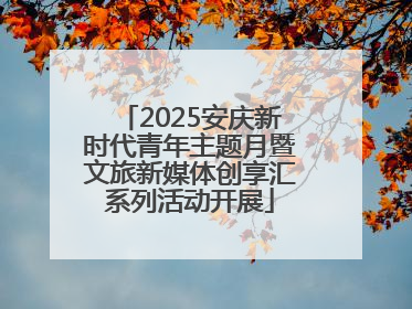 2025安庆新时代青年主题月暨文旅新媒体创享汇系列活动开展